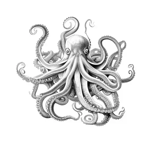 Octopus With Tentackes Wraooed Around A Ship Full Leg Sleeve