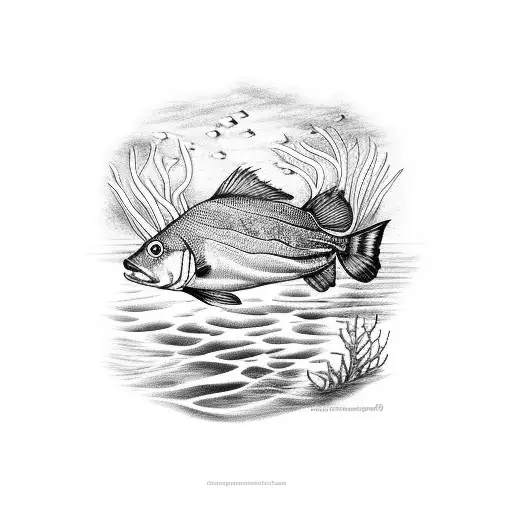 Guy Harvey Red Fish Chasing Shrimp In The Flats