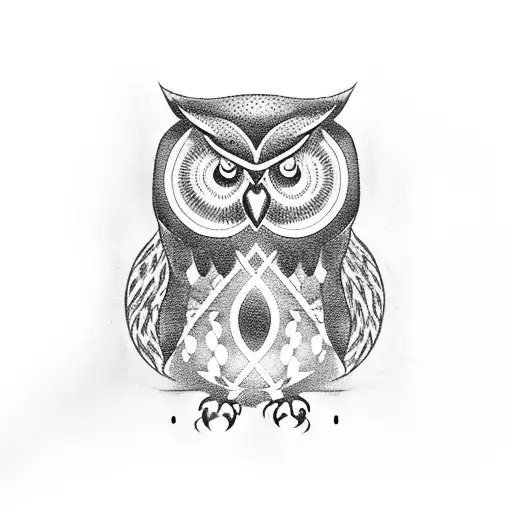 Owl Stand In A Golf Club