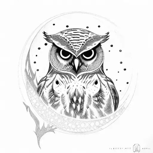 Owl With A Moon