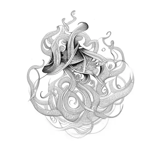 A Tribal-inspired Orchid Surrounded By Swirling Vines