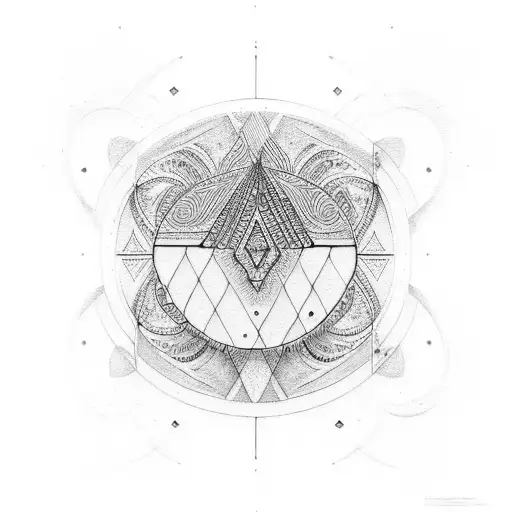 Berber Structure Tatto With Crescent Moon