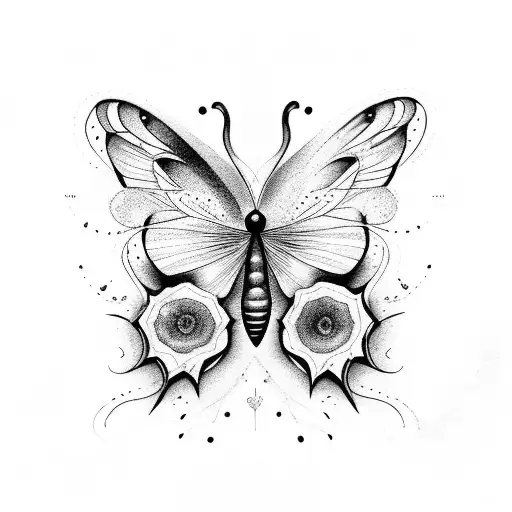 A Witchy Butterfly Surrounded By Nature Elements