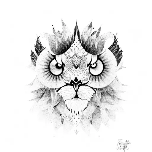 Lion Owl And Moon