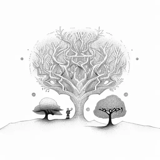 Tree With Branches Resembling A Family Of Five With A Single Mother