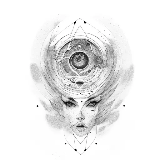 A Detailed Portrait Of A Psychic Medium With A Mystical Aura