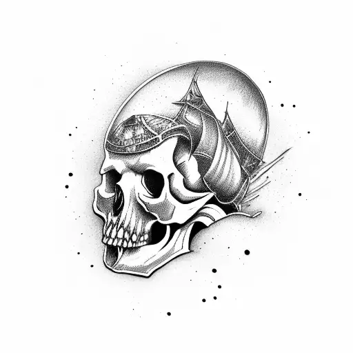 Burn The Boats Saying With A Skull