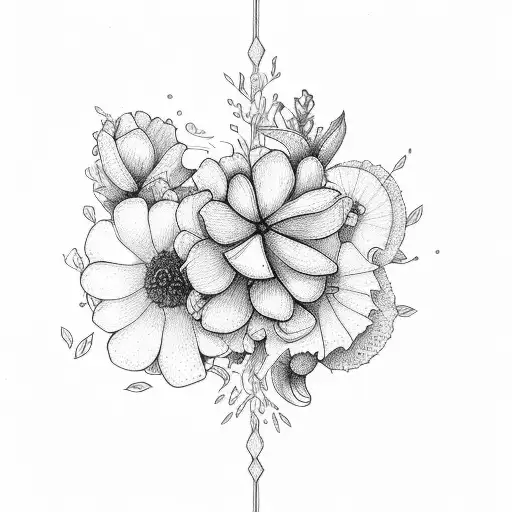 A Minimalistic Design Incorporating The Birth Flowers Of April And 2 Birth Flowers Of January