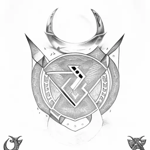 An Artistic Representation Of The Alpha Phi Alpha Fraternity Symbol With A Shark Motif