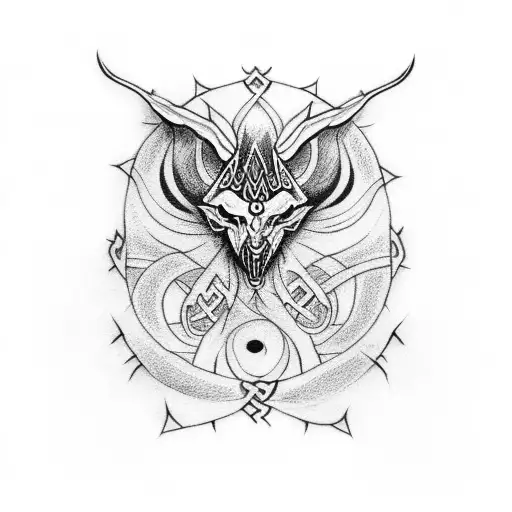 Spine Tattoo In Norse Mythologt Style