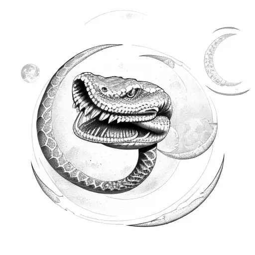 Serpent About To Swallow The Moon