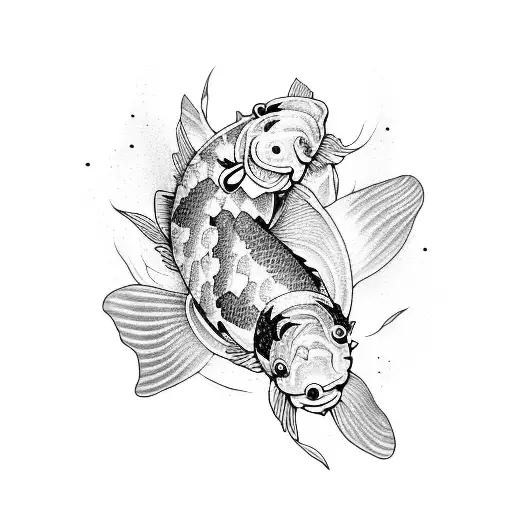 Koi Fish Tattoo On Front Shoulder