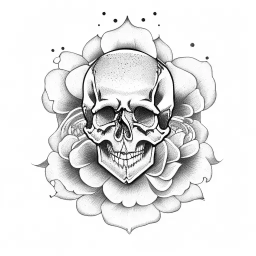 Skull With Peonys
