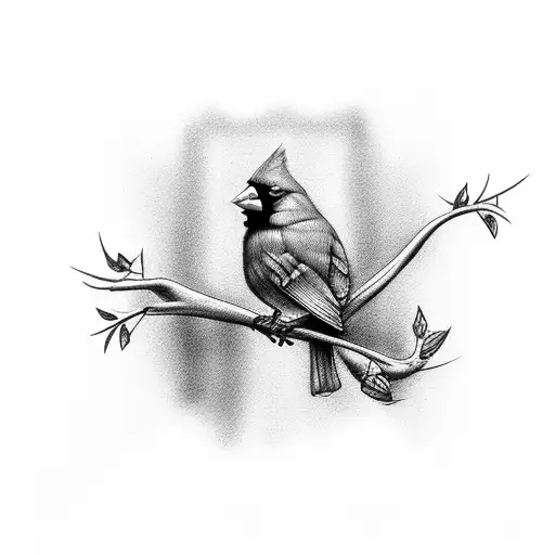 Cardinal With Breast Cancer Awareness Ribbon