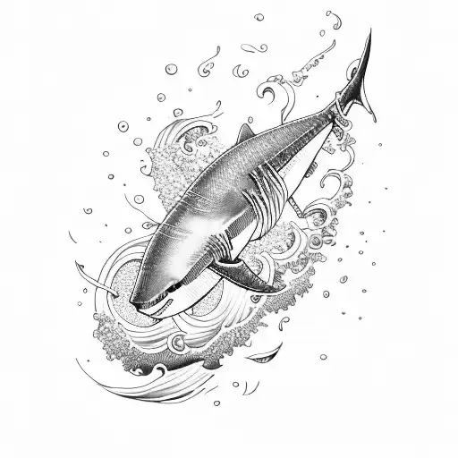 Ocean Wave And Shark