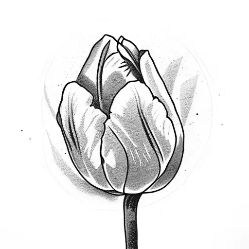 Pink Tulip With Words Fist Love On It