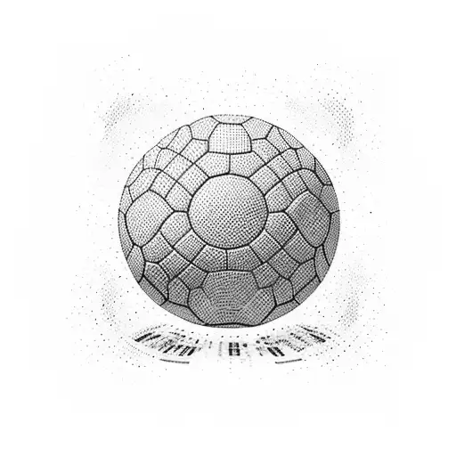 A Dotwork Football With Intricate Patterns Representing Finance Symbols