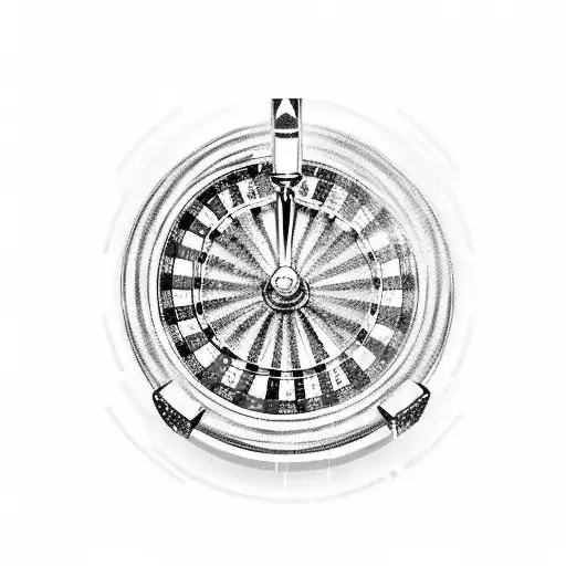 Poker Cards And Chips On A Roulette Wheel