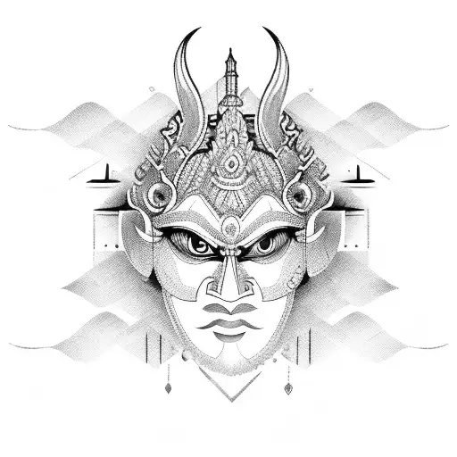 Sinhala Traditional Warrior Mask