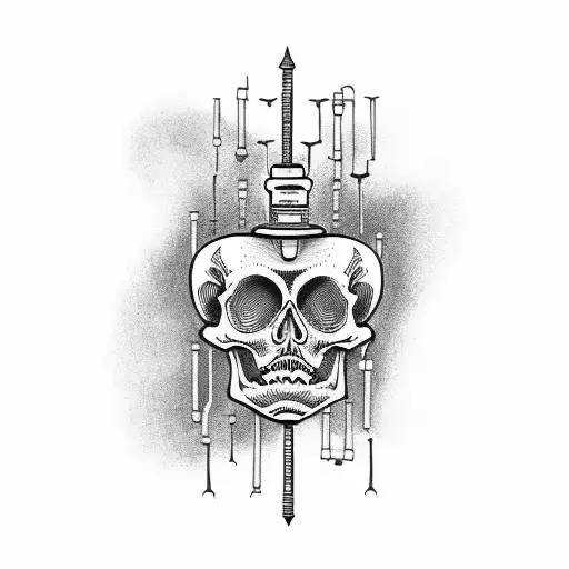 Skeleton Soldier Holding A Test Tube