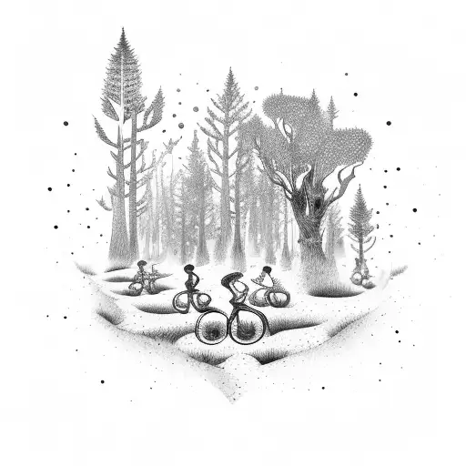 Forest And Kids On Bikes