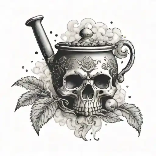 Pot With A Skull Emerging From The Smoke