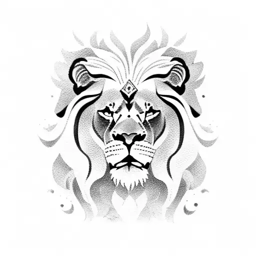 Lion Tattoo With A Little Details