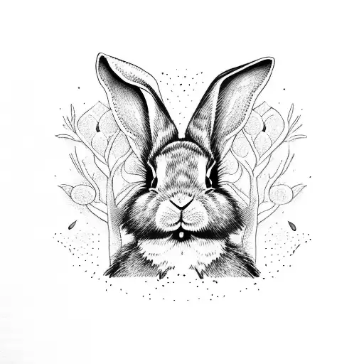 A Rabbit Slouching Under A Ghaf Tree