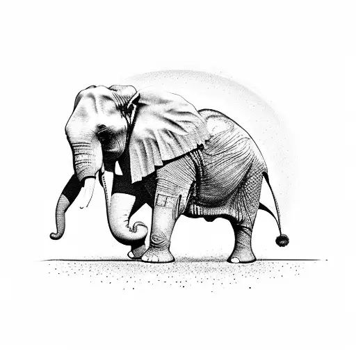 A Mother Elephant And Her Calf Walking Together In A Serene Landscape