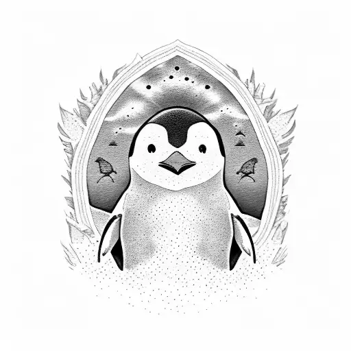 Penguin At An Oasis In The Desert