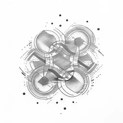 Abstract Line Tattoo With Numbers 28 And The World