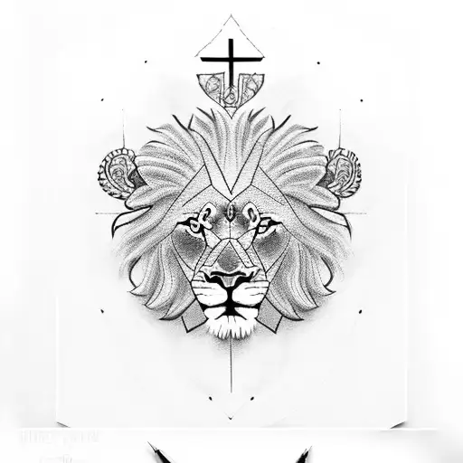 Lion With Christ Cross