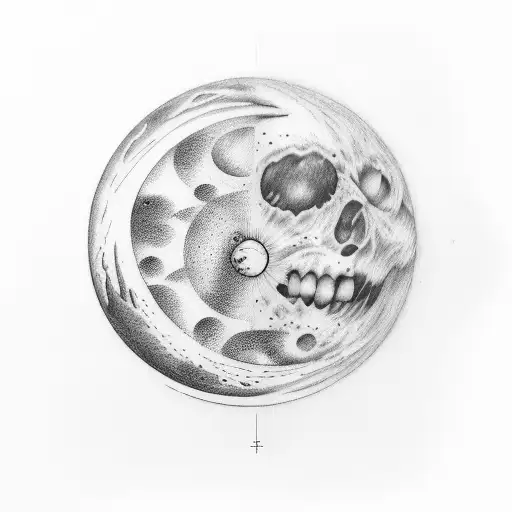 The Five Phases Of The Moon But Drawn With Only One Line