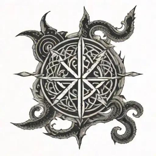 An Intricate Pattern Inspired By Nordic Runes And Symbols Representing Inner Peace And Happiness