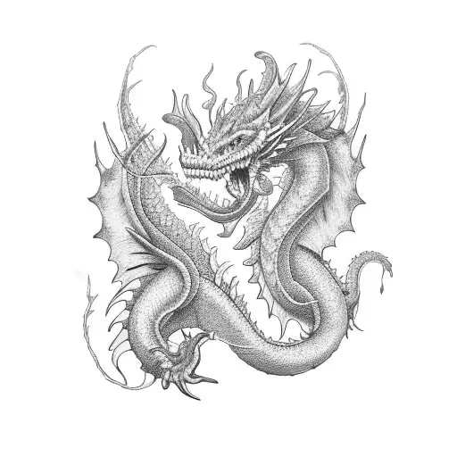 Book With Flowers And Dragons