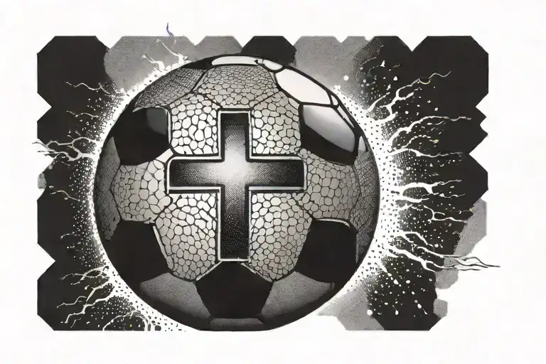 Soccer Ball With A Cross