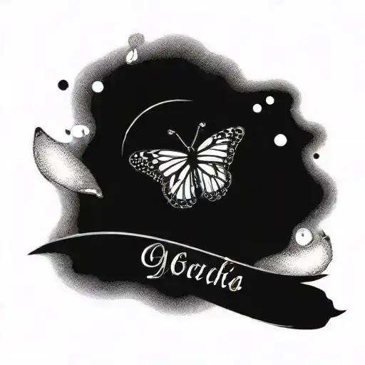 Monarch Butterfly With Letter G Hidden In Wing