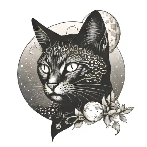 Black Cat And The Moon