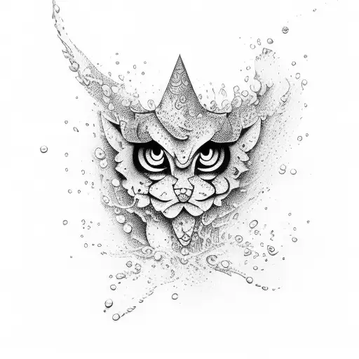 Water Splash And Calligraphy