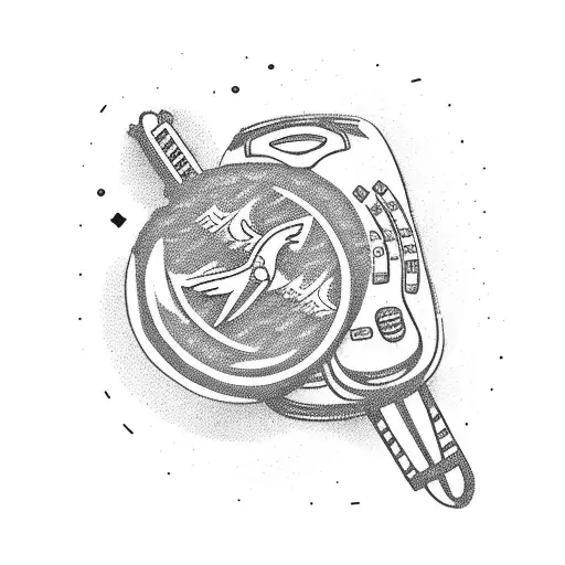 A Tv Remote Control With Hiking And Camping Symbols As Buttons