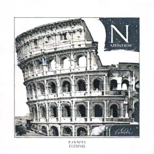 Incorporate The Client's Son's Name In A Stylized Font With A Background Of A Roman Colosseum