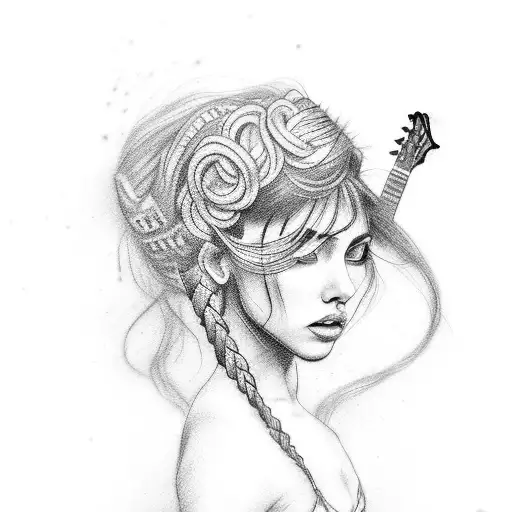 Guitar With Hair Braid