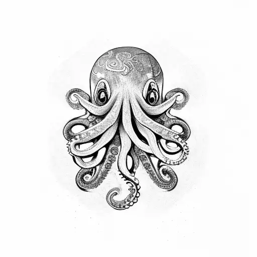 An Octopus With Intricate Tentacles Wrapping Around A Treasure Chest