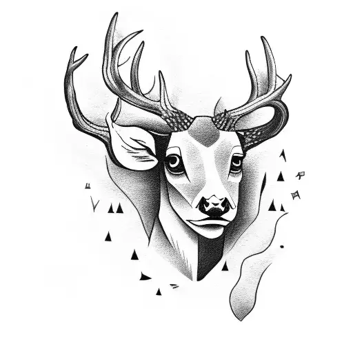 A Dancing Woman With A Deer Head Tattoed On Her Leg