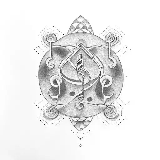 Music Notes Forming The Shape Of Houston