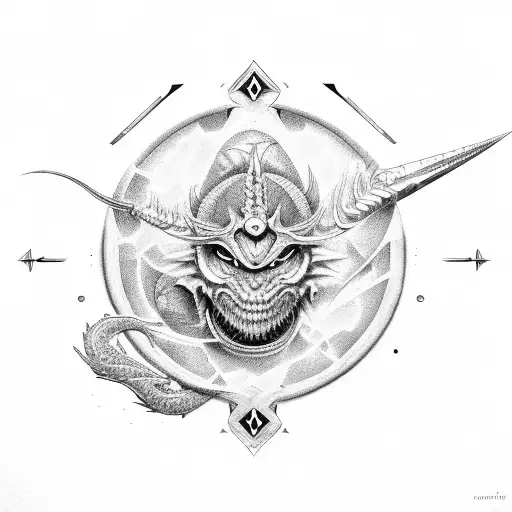 Sagitarius Sign With Dragon