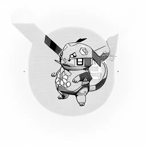 A Computer Circuit Board With Pokemon Characters Integrated Into The Design