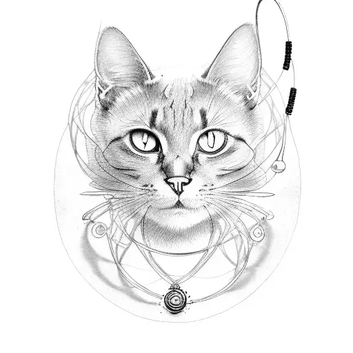 Black Cat With Rings Around Ears And Tail