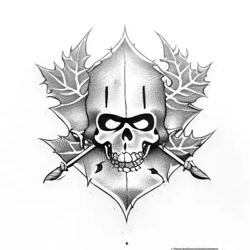 A Pirate Map With A Oak Leaf