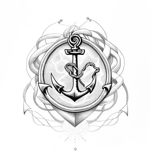 A Delicate Anchor With The Name 'Amanda' Intertwined In The Design